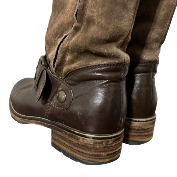 Clarks Majorca Isle Brown Leather and Suede Moto Boots - Picture 5 of 10